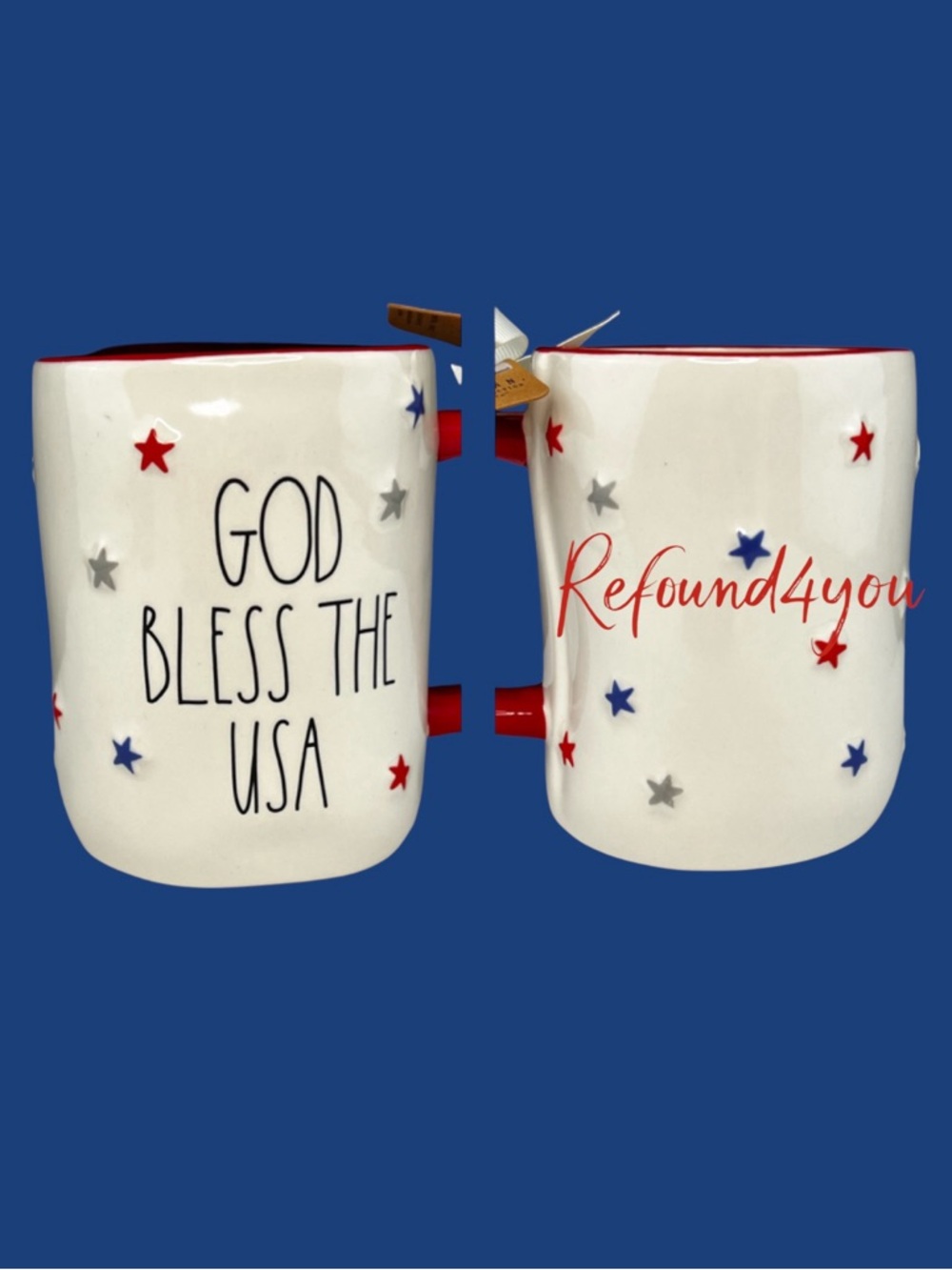 Rae Dunn - ‘God Bless The USA’  Ceramic Mug. NWT. Firm!